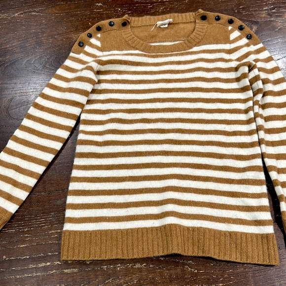 JCREW 100% CASHMERE Fall striped sweater size XS - Picture 1 of 6
